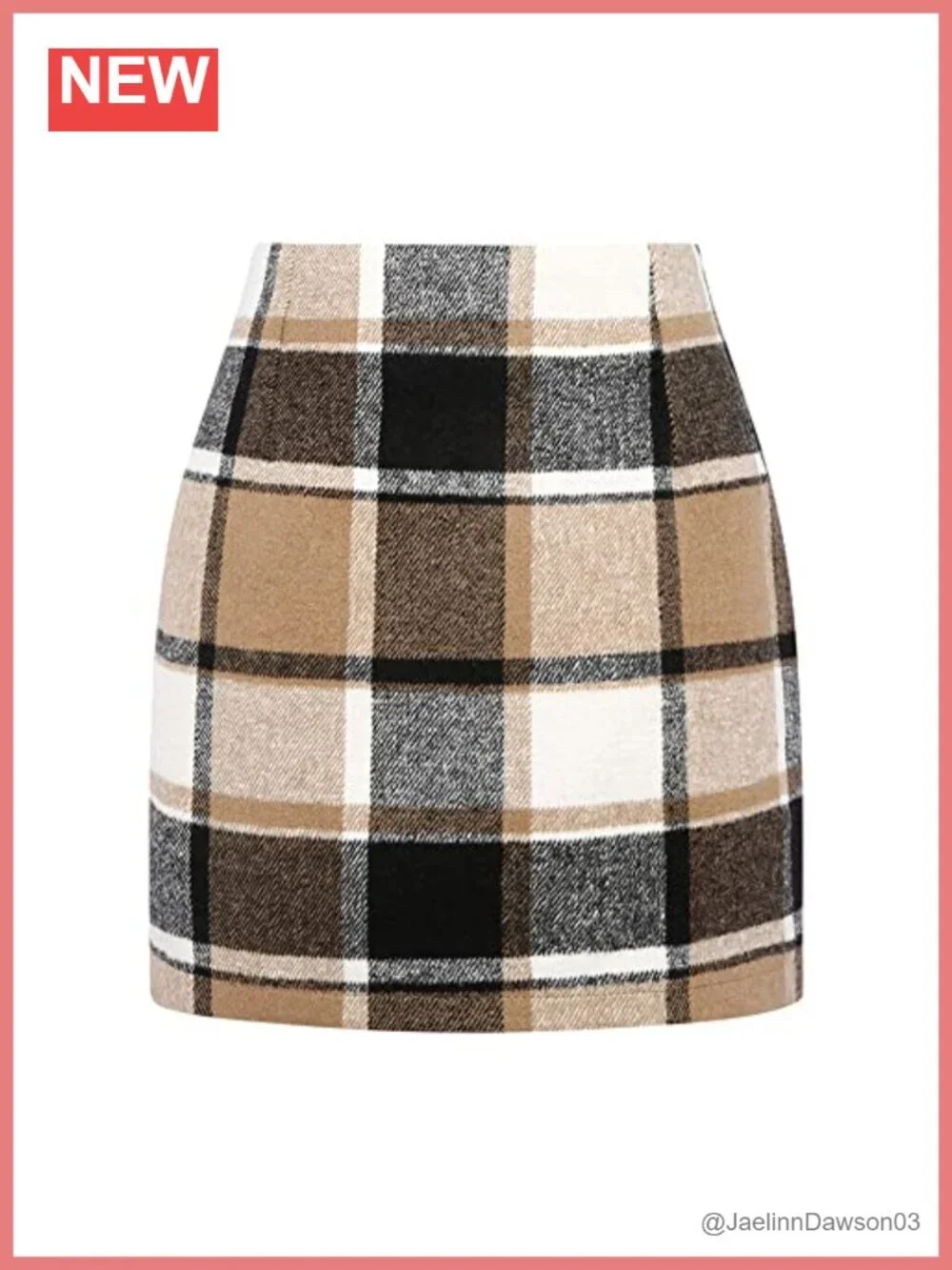 Womens High Waist Wool Blend Plaid Bodycon Pencil Mini Skirt